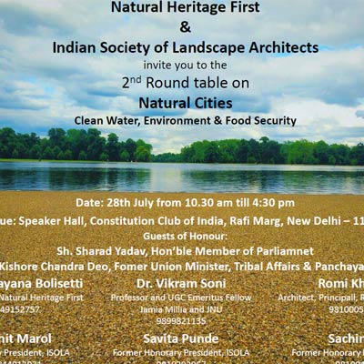 Natural Cities Clean Water, Environment & Food Security At Constitution Club of India, New Delhi